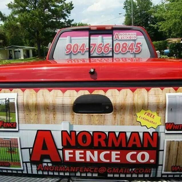 A Norman Fence Co's company truck custom wrap