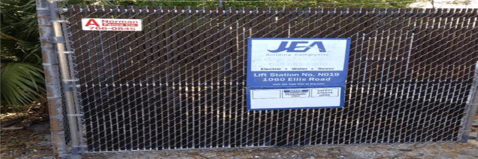 industrial JEA privacy chain link gate